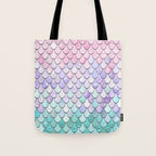 Mermaid Pastel Pink Purple Aqua Teal Tote Bag Gallery Image 1