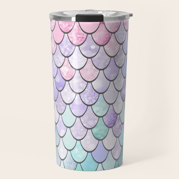 Mermaid Pastel Pink Purple Aqua Teal Travel Mug Gallery Image 1