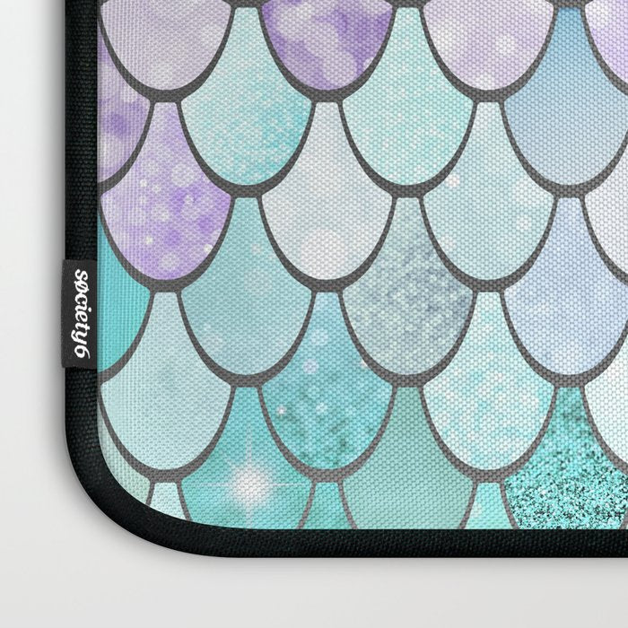 Mermaid Pastel Pink Purple Aqua Teal Laptop Sleeve Gallery Image 3