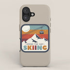Spend The Day Skiing-Ski Badge iPhone Case Gallery Image 1