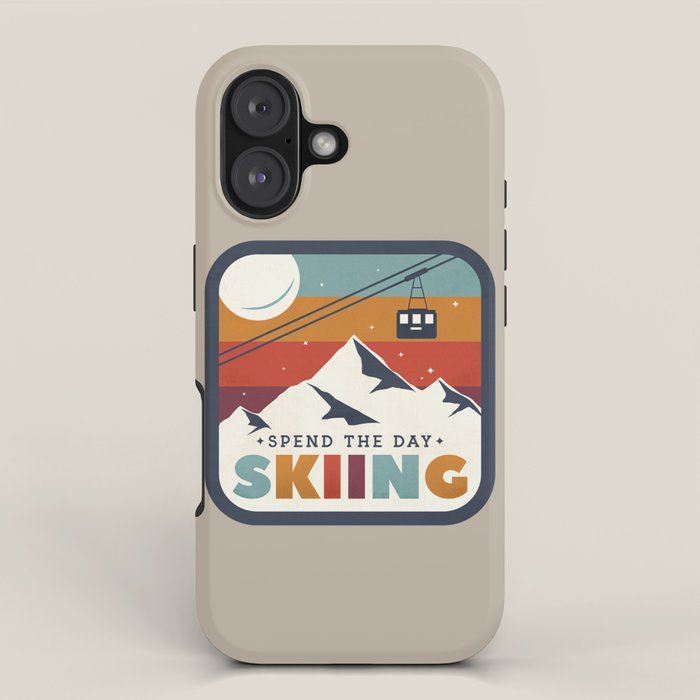 Spend The Day Skiing-Ski Badge iPhone Case Gallery Image 1