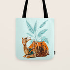 Camel Ride, Modern Bohemian Eclectic Animals, India Culture Travel Palm Desert Painting Tote Bag Gallery Image 1