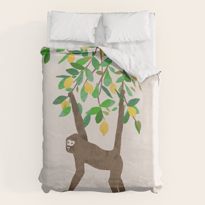 Monkey on lemon tree Duvet Cover Gallery Image 1