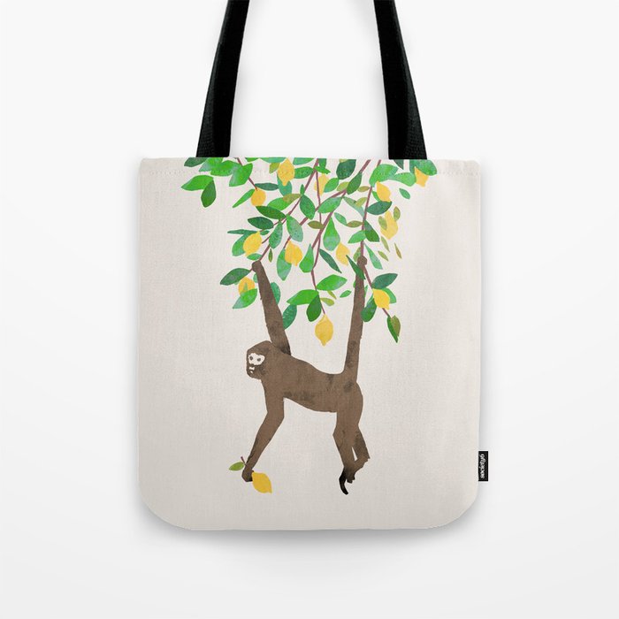 Monkey on lemon tree Tote Bag Gallery Image 1