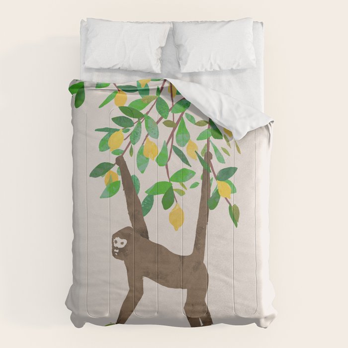 Monkey on lemon tree Comforter Gallery Image 6