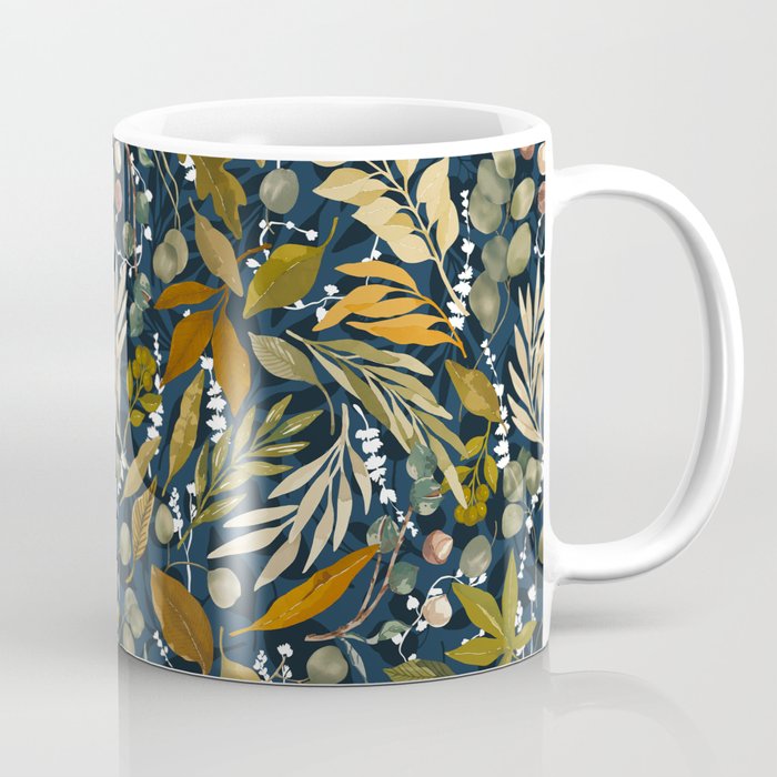 Fall leafy nature dark A Coffee Mug Gallery Image 1