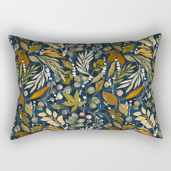 Fall leafy nature dark A Rectangular Pillow Gallery Image 2