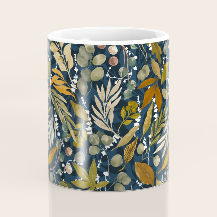 Fall leafy nature dark A Coffee Mug Gallery Image 4