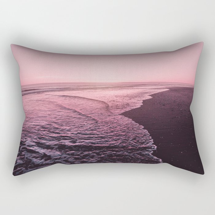 Rose Gold Beach Sunset Rectangular Pillow Gallery Image 2