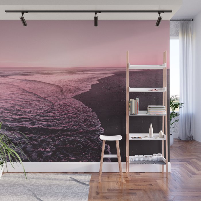 Rose Gold Beach Sunset Wall Mural Gallery Image 1