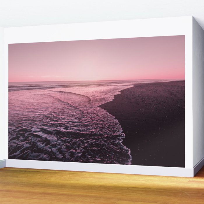 Rose Gold Beach Sunset Wall Mural Gallery Image 2