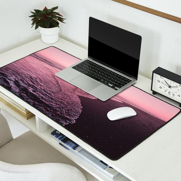 Rose Gold Beach Sunset Desk Mat Gallery Image 2