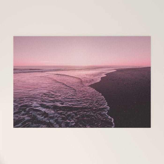 Rose Gold Beach Sunset Welcome Mat Gallery Image 1