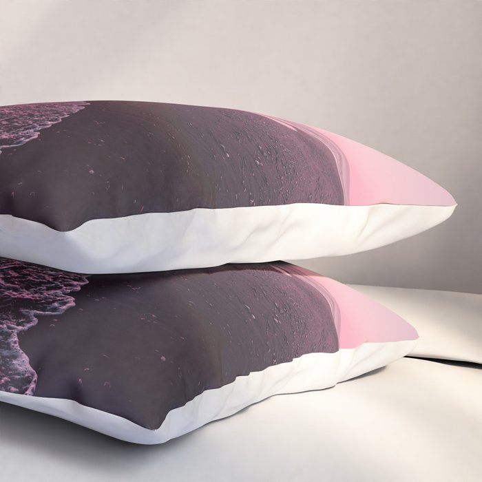 Rose Gold Beach Sunset Pillow Sham Gallery Image 3
