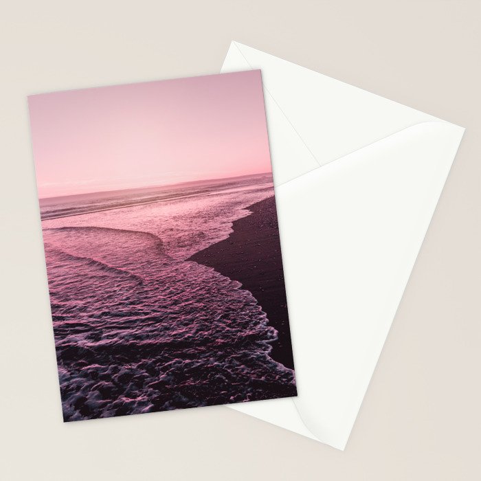 Rose Gold Beach Sunset Stationery Card Gallery Image 2