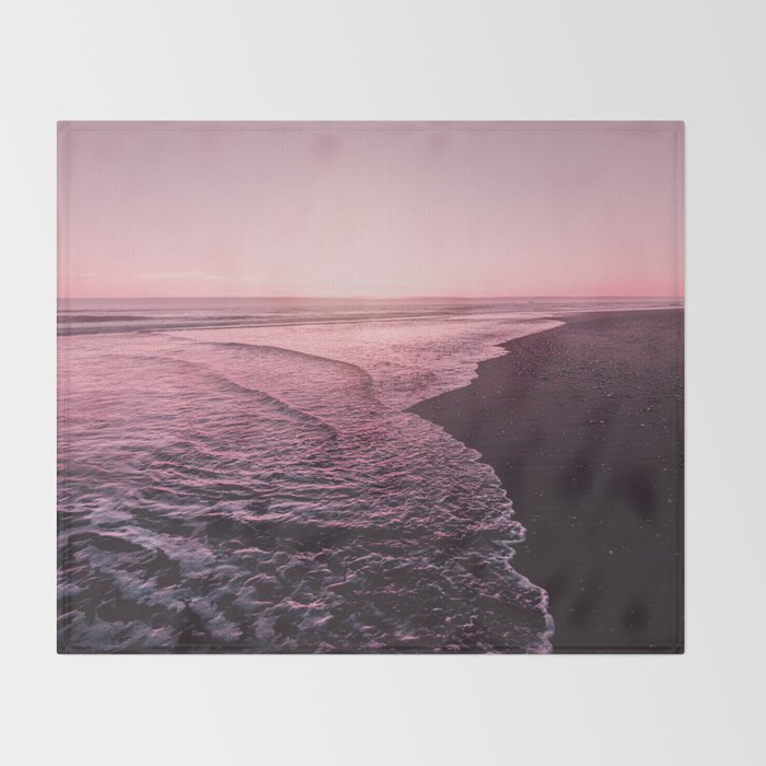 Rose Gold Beach Sunset Throw Blanket Gallery Image 2