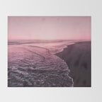 Rose Gold Beach Sunset Throw Blanket Gallery Image 2