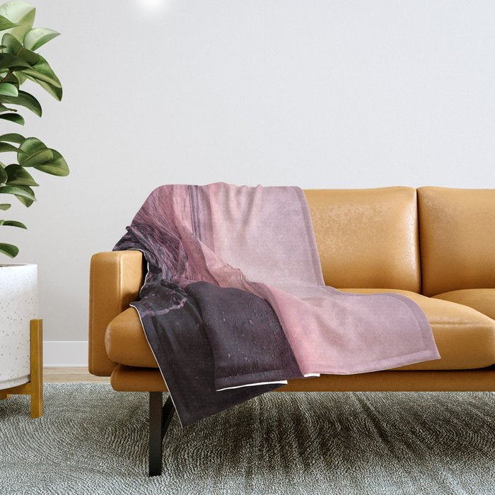 Rose Gold Beach Sunset Throw Blanket Gallery Image 1