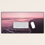 Rose Gold Beach Sunset Desk Mat Gallery Image 1
