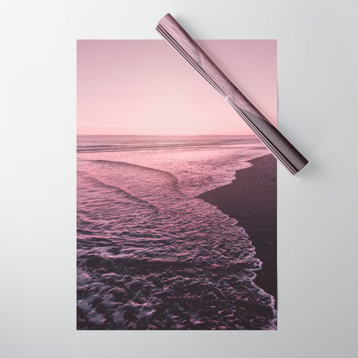 Rose Gold Beach Sunset Wrapping Paper Gallery Image 1