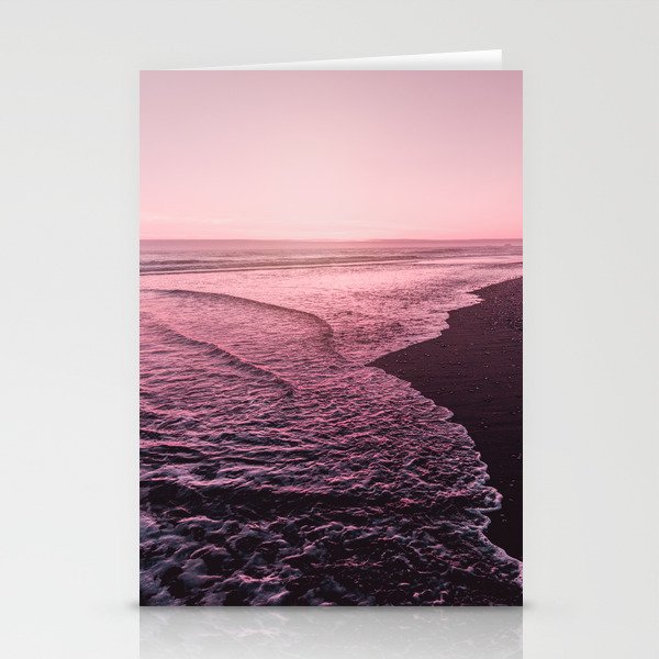 Rose Gold Beach Sunset Stationery Card Gallery Image 1