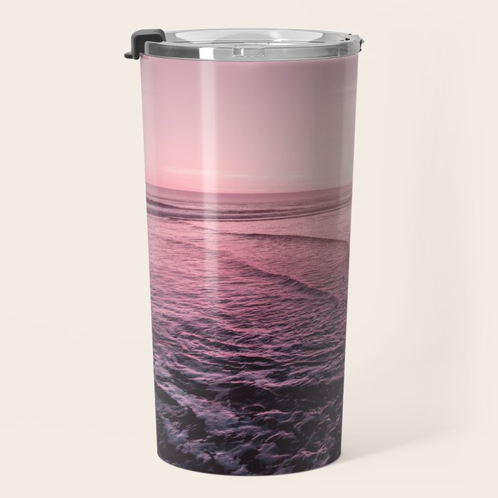 Rose Gold Beach Sunset Travel Mug Gallery Image 3