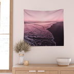 Rose Gold Beach Sunset Wall Tapestry Gallery Image 2