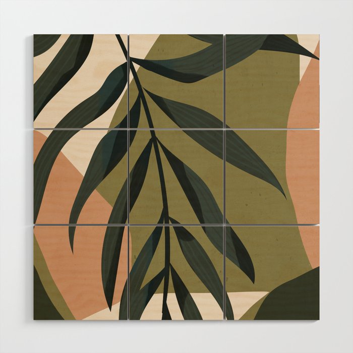 Tropical Leaf- Abstract Art Wood Wall Art Gallery Image 1