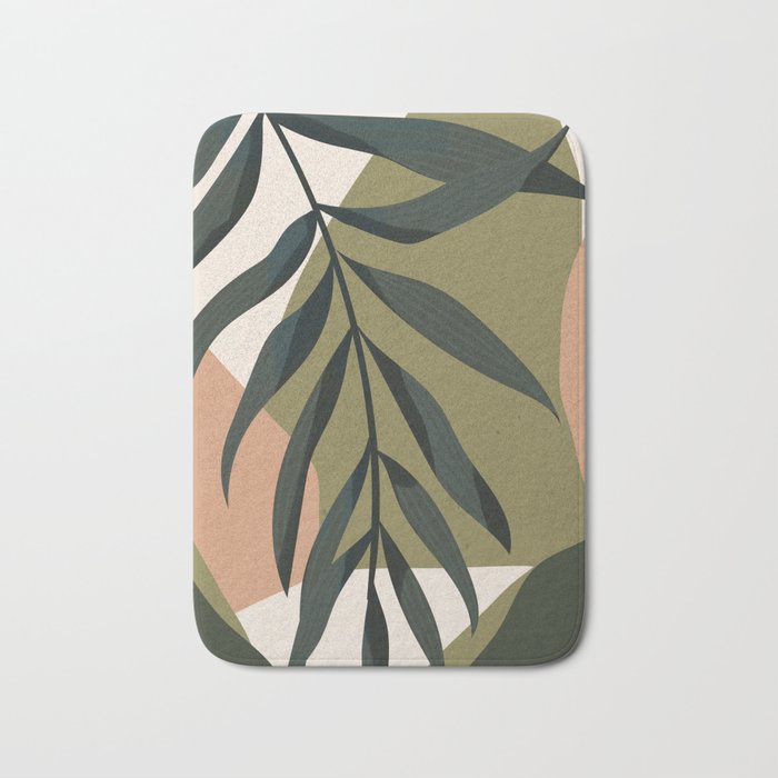 Tropical Leaf- Abstract Art Bath Mat Gallery Image 1