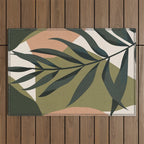 Tropical Leaf- Abstract Art Outdoor Rug Gallery Image 1