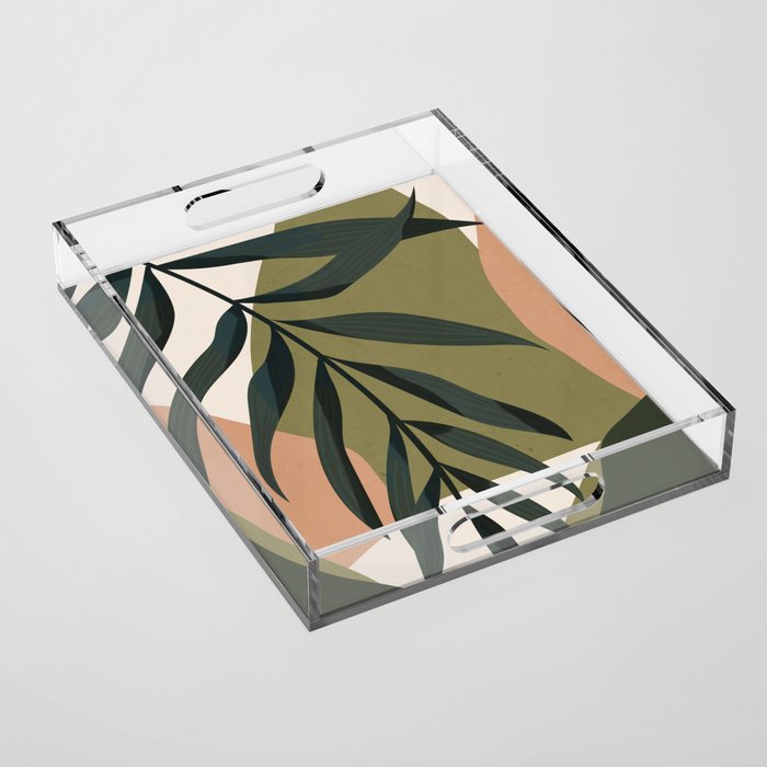 Tropical Leaf- Abstract Art Acrylic Tray Gallery Image 1