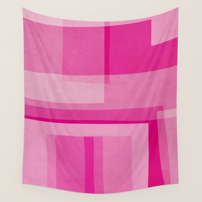 Pink Shades Abstract Wall Tapestry Gallery Image 1