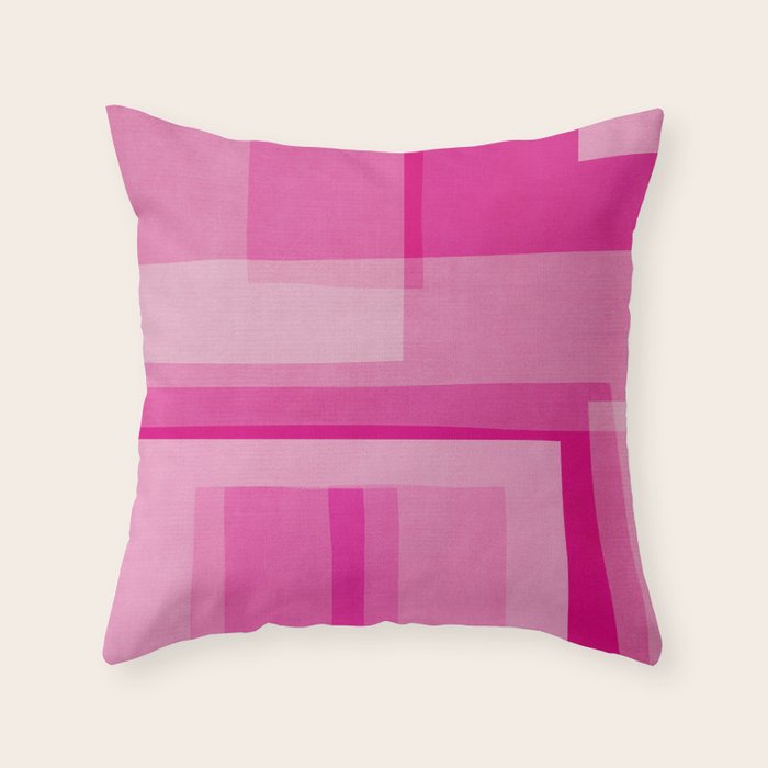 Pink Shades Abstract Throw Pillow Gallery Image 1