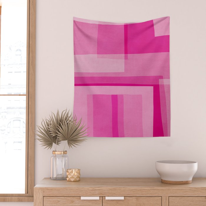 Pink Shades Abstract Wall Tapestry Gallery Image 2