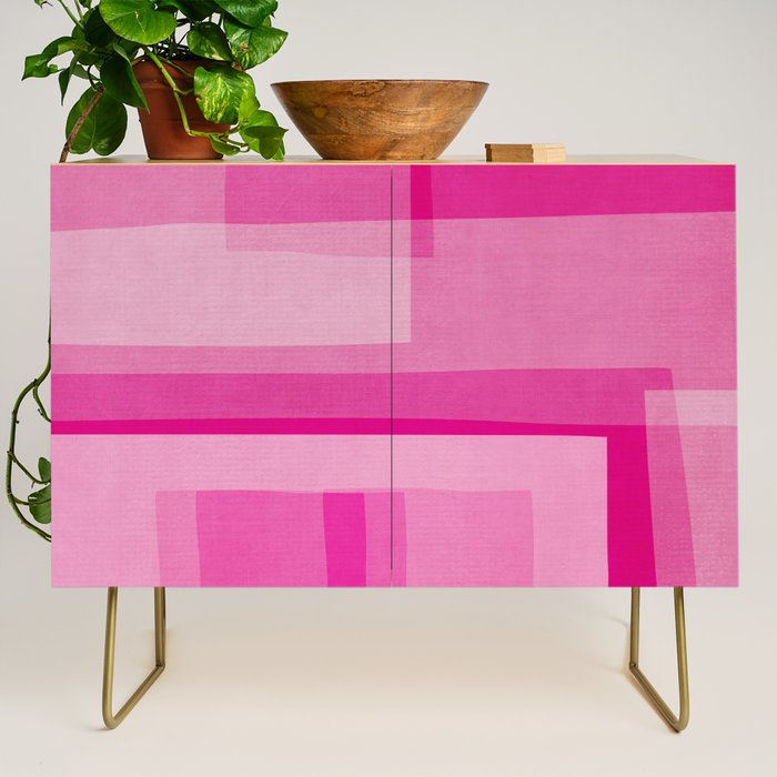 Pink Shades Abstract Credenza Gallery Image 1