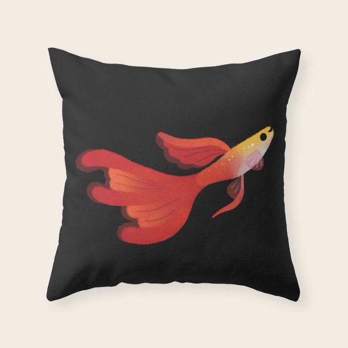 Red guppy Throw Pillow Gallery Image 1