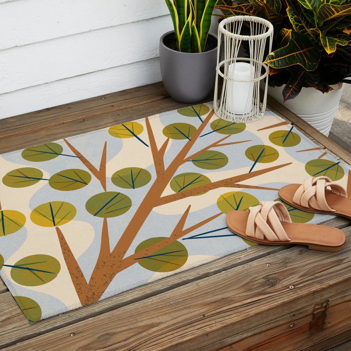 Branch and Leaves Outdoor Rug Gallery Image 2