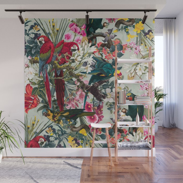 FLORAL AND BIRDS XXII Wall Mural Gallery Image 1