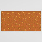 Zodiac Sun and Star Print in Rust Desk Mat Gallery Image 3