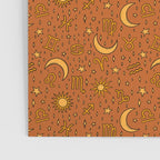 Zodiac Sun and Star Print in Rust Poster Gallery Image 3