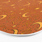 Zodiac Sun and Star Print in Rust Bath Mat Gallery Image 3