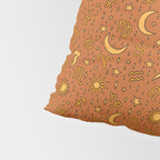 Zodiac Sun and Star Print in Rust Pillow Sham Gallery Image 4