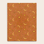 Zodiac Sun and Star Print in Rust Notebook Gallery Image 4