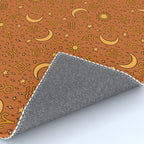 Zodiac Sun and Star Print in Rust Rug Gallery Image 4