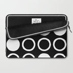 Mid Century Modern Circle and Dot Pattern 232 Black and White Laptop Sleeve Gallery Image 2