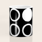 Mid Century Modern Circle and Dot Pattern 232 Black and White Coffee Mug Gallery Image 4