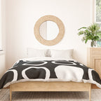 Mid Century Modern Circle and Dot Pattern 232 Black and White Duvet Cover Gallery Image 3