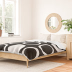 Mid Century Modern Circle and Dot Pattern 232 Black and White Duvet Cover Gallery Image 2