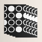 Mid Century Modern Circle and Dot Pattern 232 Black and White Wrapping Paper Gallery Image 3