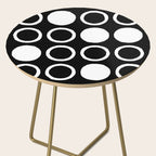 Mid Century Modern Circle and Dot Pattern 232 Black and White Side Table Gallery Image 2